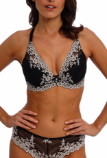 Wacoal Embrace Lace Plunge Bh met beugel & lichte voorvorm zwart met ecru kleurige borduursel