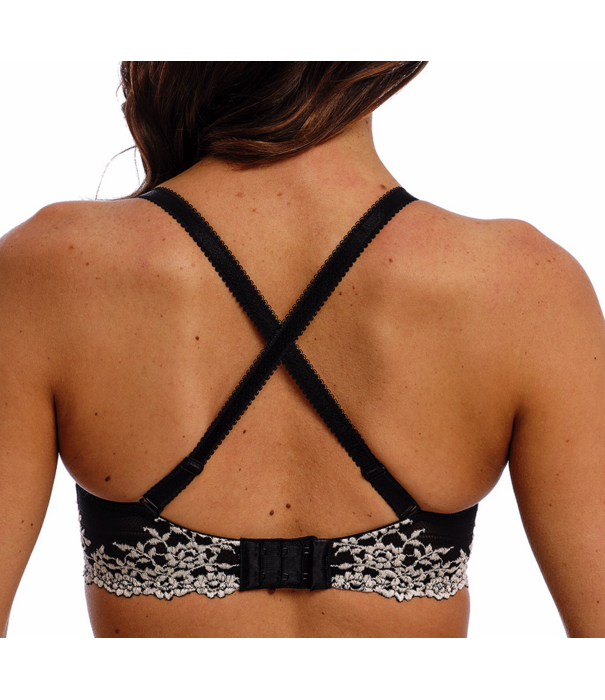 Wacoal Wacoal Embrace Lace Plunge Bh met beugel & lichte voorvorm zwart met ecru kleurige borduursel