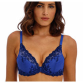 Wacoal Embrace Lace Plunge Bh met beugel & lichte voorvorm  kleur indigoblauw met borduursel kleur navy
