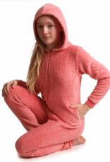 Lunatex Cocodream Coral Fleece Onesie – Warme Roze Onesie met Capuchon – €5 korting vanaf €39,95 of €15 vanaf €99,95