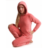 Cocodream coral fleece meisjes onesie in roze met zachte fantasieprint (Lunatex)