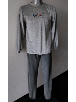 Lunatex Outfitter Storm Velours Jongenspyjama – Grijs