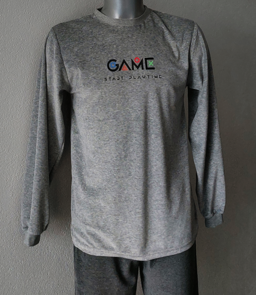 Lunatex Outfitter Storm Velours Jongenspyjama – Grijs