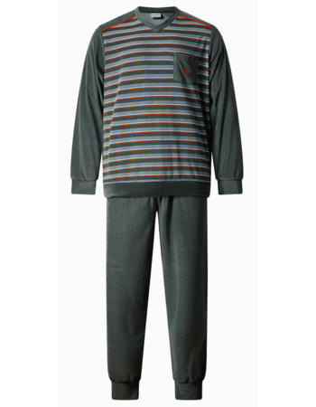 Lunatex Gentlemen Reza badstof herenpyjama antracietgrijs