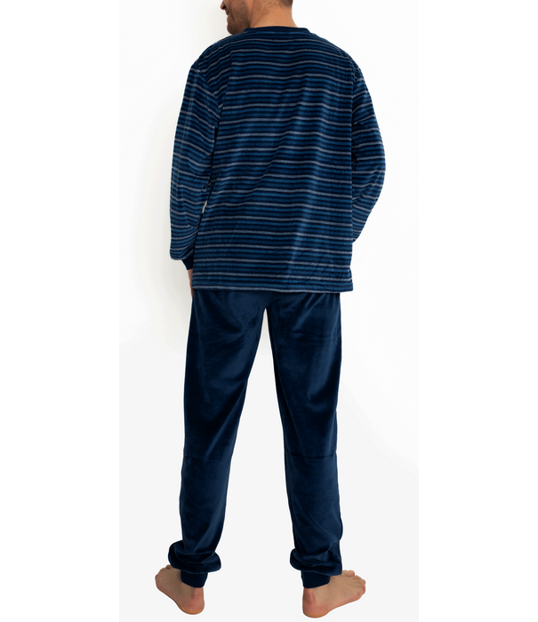 Lunatex Lino herenpyjama – zachte velourskwaliteit uit de Outfitter‑collectie