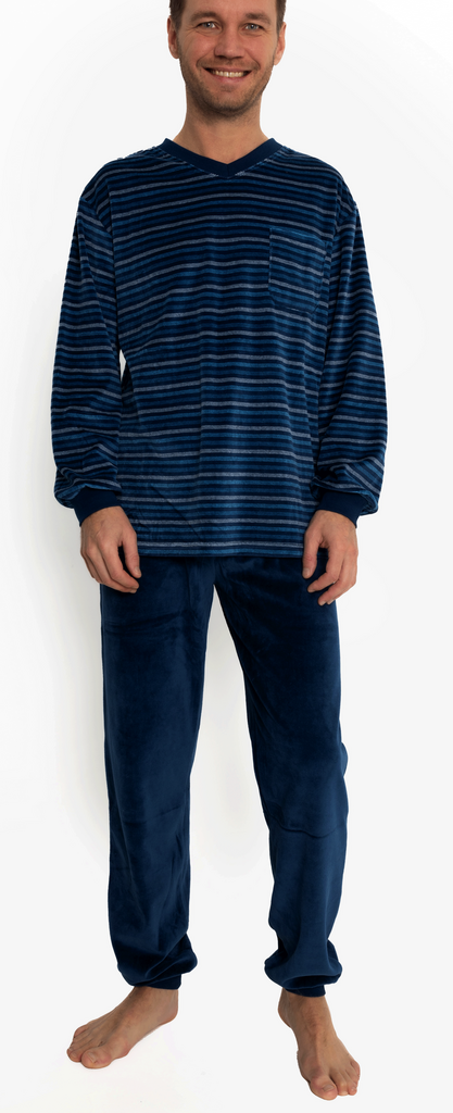 Lunatex Lino herenpyjama – Zachte velours pyjama uit de Outfitter‑collectie