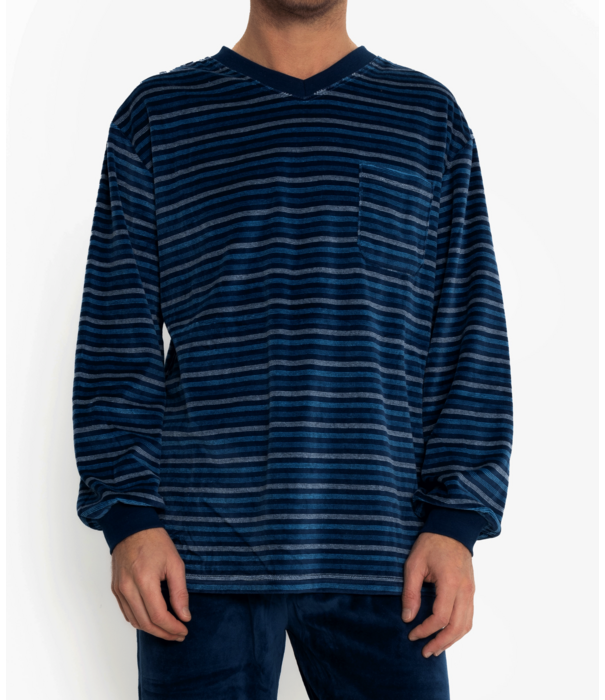 Lunatex Outfitter Lino herenpyjama – zachte velourskwaliteit uit de collectie