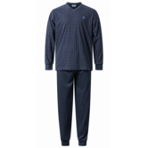 Lunatex Gentlemen Gian double jersey herenpyjama in navy met print