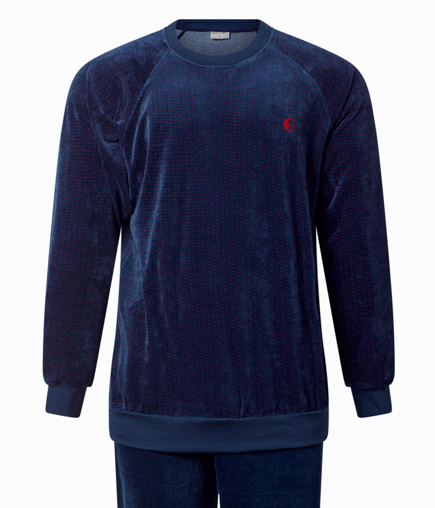 Lunatex Ilay herenpyjama – Stevige velours pyjama uit de Gentlemen collectie