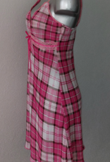 LingaDore Silena chiffon nachtjurkje ruitprint kleur pink & roze, mt 40-M- valt als mt 38-S
