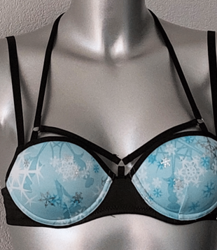 Sapph Ice Bh licht voorgevormde cup kleur bleu met iceflower print mt A70