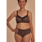 Elegante Amoena Brooke bh met zachte voorgevormde cup in kleur  zwart/bruin