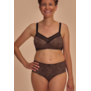 Elegante Amoena Brooke bh met zachte voorgevormde cup in kleur  zwart/bruin