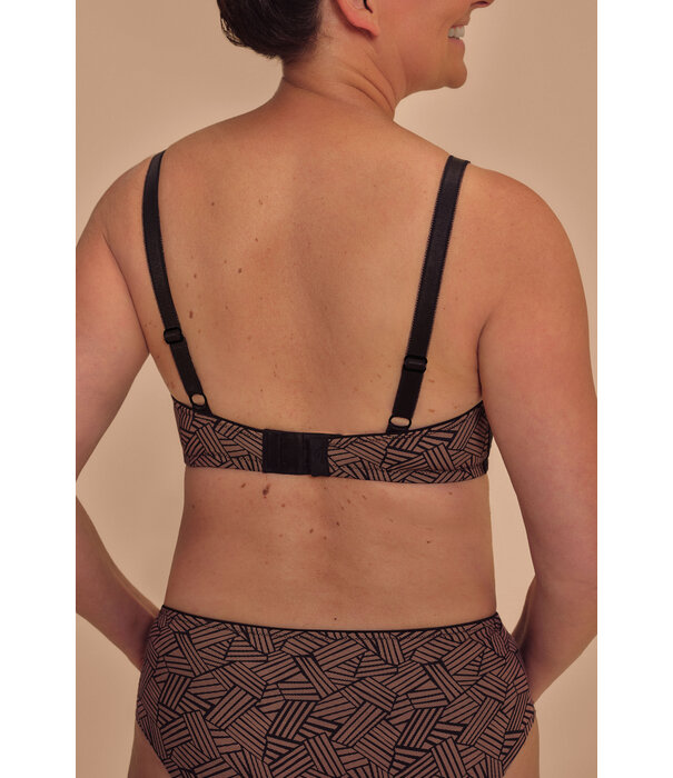 Amoena Elegante Amoena Brooke bh met zachte voorgevormde cup in kleur  zwart/bruin