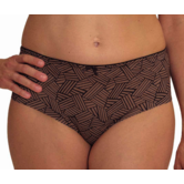 Amoena Brooke tailleslip in de kleur zwart/bruin – zachte microfaser & naadloze afwerking