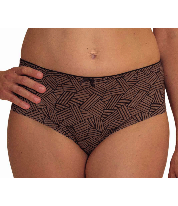 Amoena Amoena Brooke tailleslip in de kleur zwart/bruin – zachte microfaser & naadloze afwerking