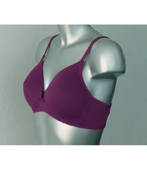Naturana Naturana Lini T‑shirt bh zonder beugel met licht voorgevormde cup in mode kleur bessen