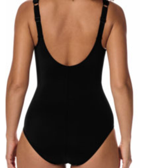 Amoena Amoena  Palermo hooggesloten full body  prothese badpak, zonder beugel, licht voorgevormd, zwart-print off-white