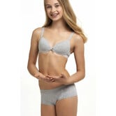 Boobs & Bloomers Audrey – katoenen tiener bh zonder beugel met licht voorgevormde cup in grijs