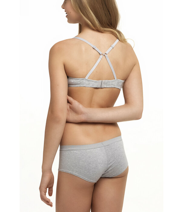Boobs & Bloomers Boobs & Bloomers Audrey – katoenen tiener bh zonder beugel met licht voorgevormde cup in grijs