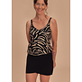 Amoena Turin blouson prothese tankinitop in blouson model met abstracte brushstroke‑print zwart/sand