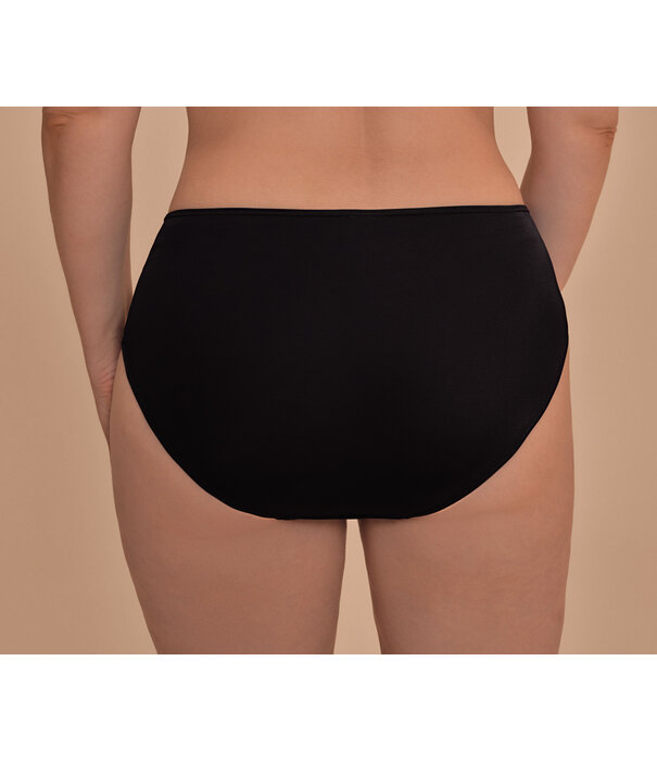 Amoena Amoena Turin hoge chloorbestendige bikinislip zwart met UV‑50+ en perfect kleurbehoud