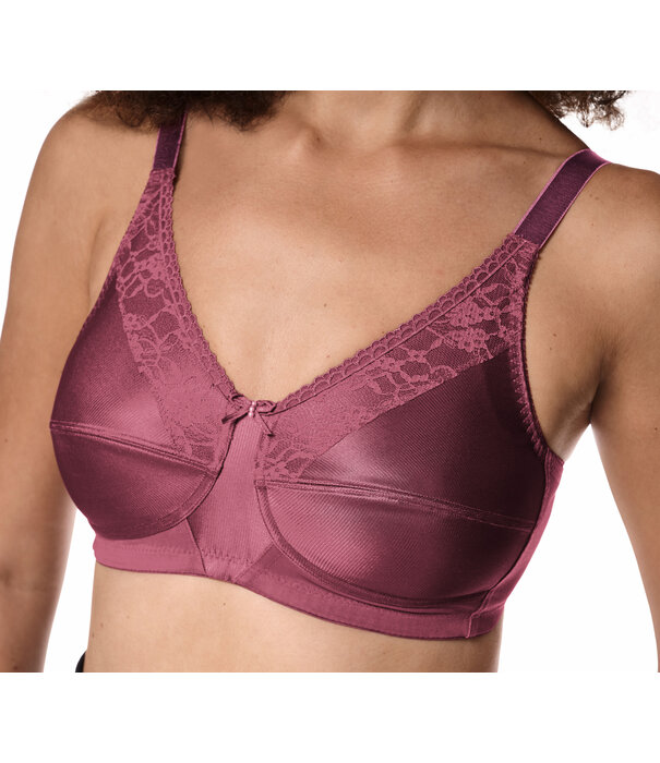 Amoena  Amoena Nancy prothese bh zonder beugel in de kleur dark rouge met CoolMax hoesjes