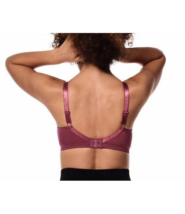 Amoena  Amoena Nancy prothese bh zonder beugel in de kleur dark rouge met CoolMax hoesjes