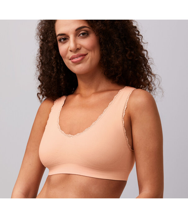 Amoena Amoena Kitty prothese top blush zonder beugel met hoog katoen gehalte, uitneembare paddings en naadloze breitechnologie