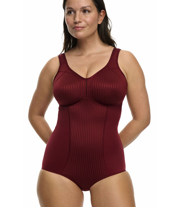 Susa Susa Cremona stevige body zonder beugel met licht corrigerend voorpand in dark red