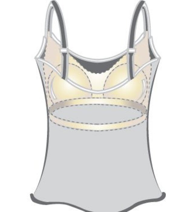 Amoena  Amoena Valletta prothese top in donkerblauw. Zachte TENCEL™ Modal top zonder beugel, met prothesehoesjes aan beide zijden