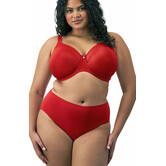 Elomi Smooth gladde naadloze T‑shirt bh met beugel in rood – mooie rode tint die niet doorschijnt onder lichte kleding