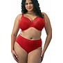 Elomi Smooth gladde naadloze T‑shirt bh met beugel in rood – mooie rode tint die niet doorschijnt onder lichte kleding