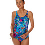 Amoena Alvor Hooggesloten Prothese Badpak Zonder Beugel – Turquoise Botanische Print