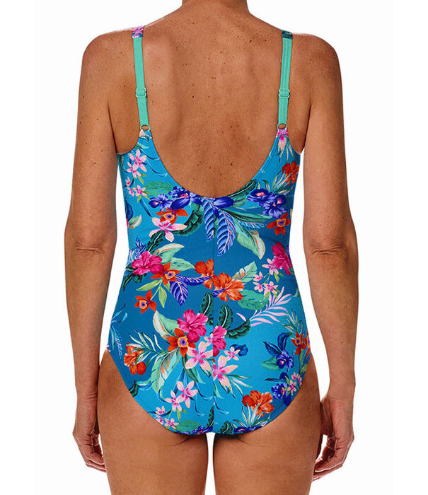 Amoena Amoena Alvor Hooggesloten Prothese Badpak Zonder Beugel – Turquoise Botanische Print