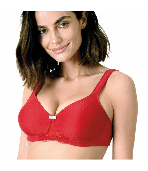 Susa Susa Porto bh zonder beugel – licht voorgevormde moulded spacercup met honingraad‑structuur – Rood