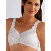 Amoena Jasmin prothese‑BH zonder beugel van zacht katoen in basis kleur wit – elegant model
