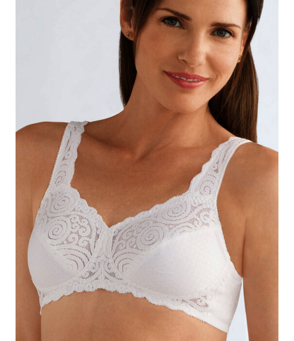 Amoena  Amoena Jasmin prothese‑BH zonder beugel van zacht katoen in basis kleur wit – elegant model