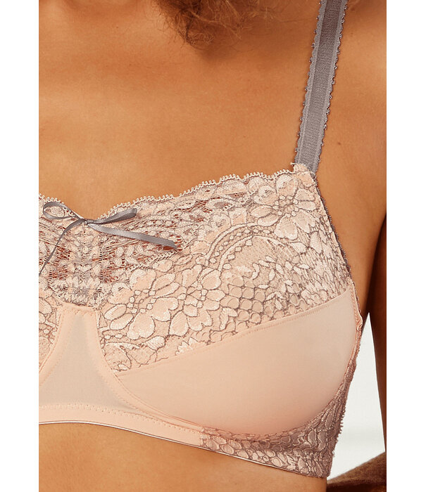 Amoena  Amoena Alina Prothese Bh zonder beugel voor hoog of lager decolleté – Poudre‑rose/Grijs
