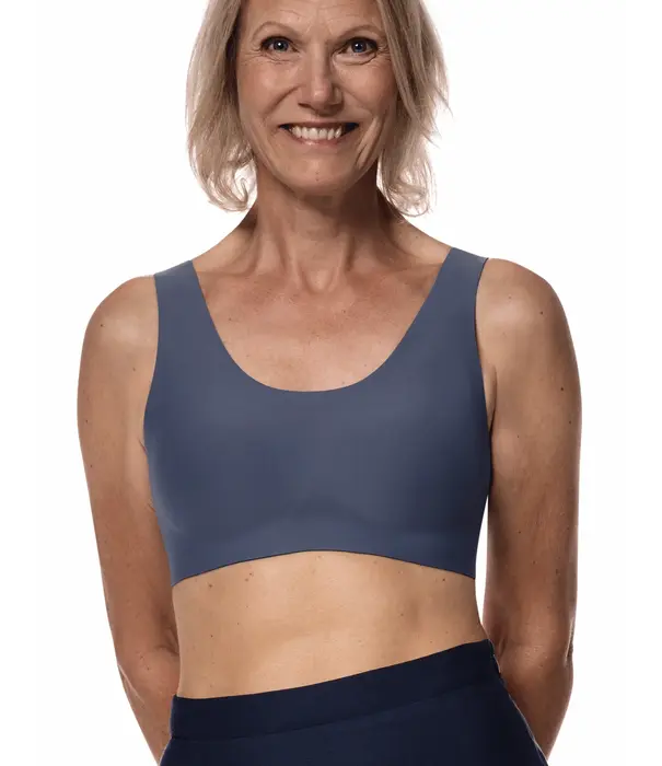 Amoena Linda naadloze prothese top zonder beugel – CuraLymph & 3D SensElast – Indigo Blauw