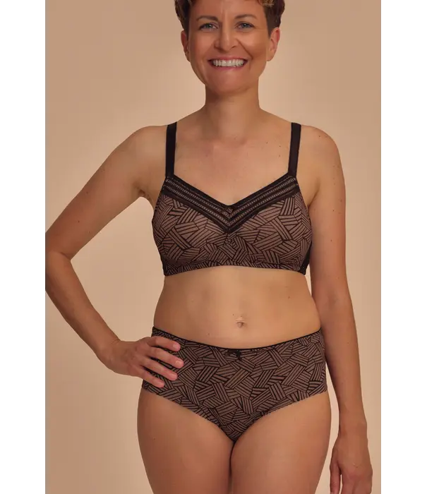 Amoena Elegante Amoena Brooke bh met zachte voorgevormde cup in kleur  zwart/bruin