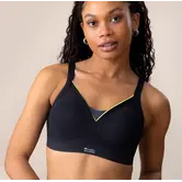 Shock Absorber Active Shaped Support – sport‑bh zonder beugel met vaste padding in zwart met gele bies