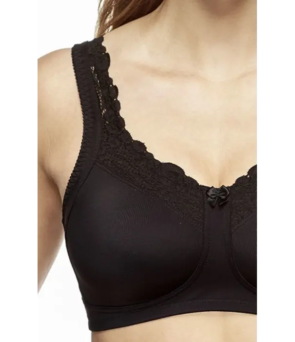 Susa Susa Chloe prothese‑bh zonder beugel – Zwart | Naadloos, hoog gesloten en Öko‑Tex getest