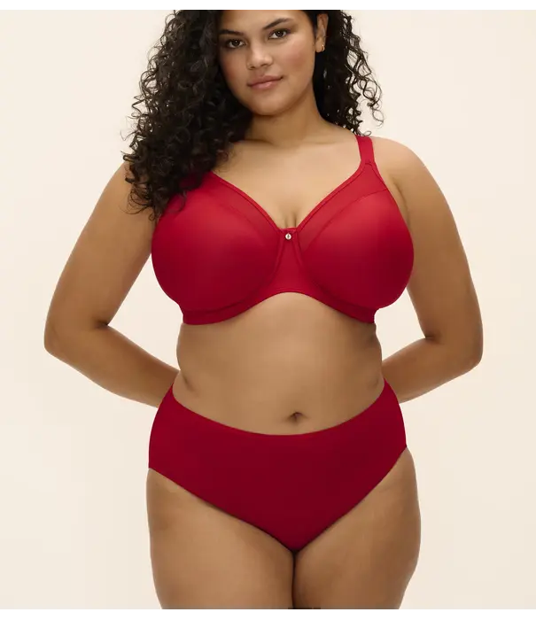 Elomi  Elomi Smooth gladde naadloze T‑shirt bh met beugel in rood – mooie rode tint die niet doorschijnt onder lichte kleding