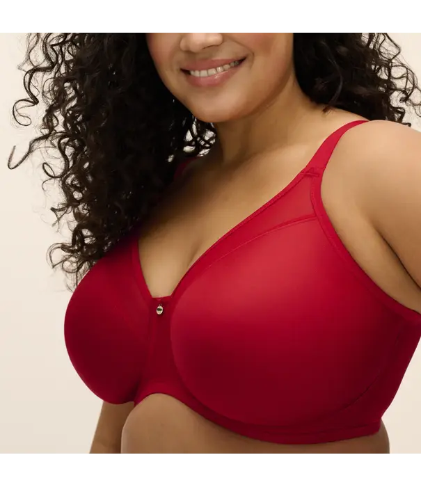 Elomi  Elomi Smooth gladde naadloze T‑shirt bh met beugel in rood – mooie rode tint die niet doorschijnt onder lichte kleding
