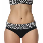 Amoena Salta bikinislip met brede omslag – Zwart/Off‑white