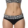 Amoena Salta bikinislip met brede omslag – Zwart/Off‑white
