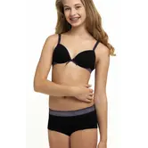 Boobs & Bloomers Audrey – katoenen tiener bh zonder beugel met licht voorgevormde cups – zwart