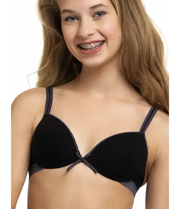 Boobs & Bloomers Boobs & Bloomers Audrey – katoenen tiener bh zonder beugel met licht voorgevormde cups – zwart