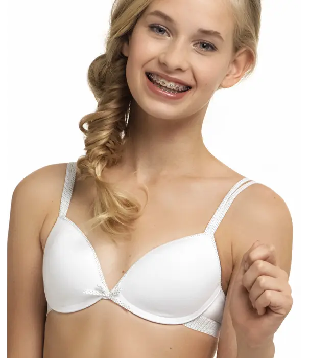 Boobs & Bloomers Boobs & Bloomers Audrey – katoenen tiener bh zonder beugel met licht voorgevormde cups – wit